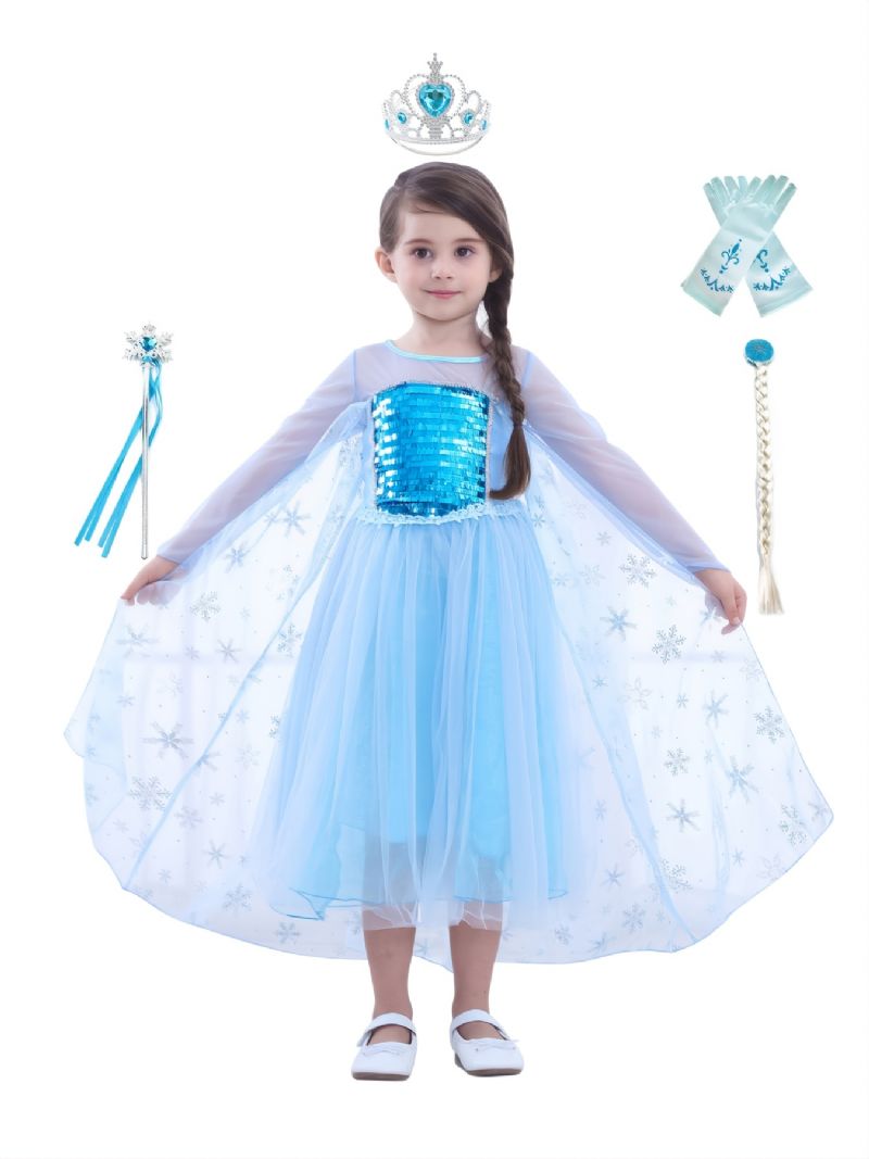 Jenter Prinsesse Kjole Kostyme Dress Up Bursdagsfest Halloween Jul Cosplay Antrekk