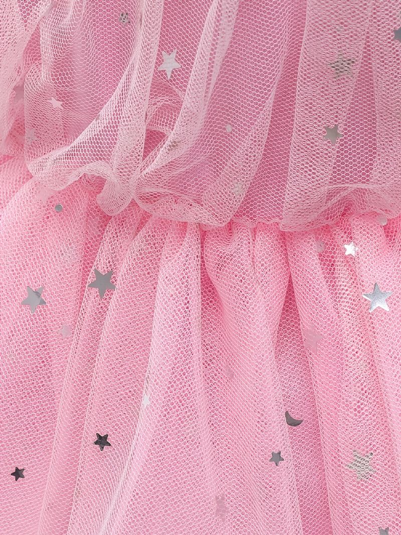 Jenter Puff Sleeve Princess Dress Paljett Babyklær Festkjole Til Jul Barneklær