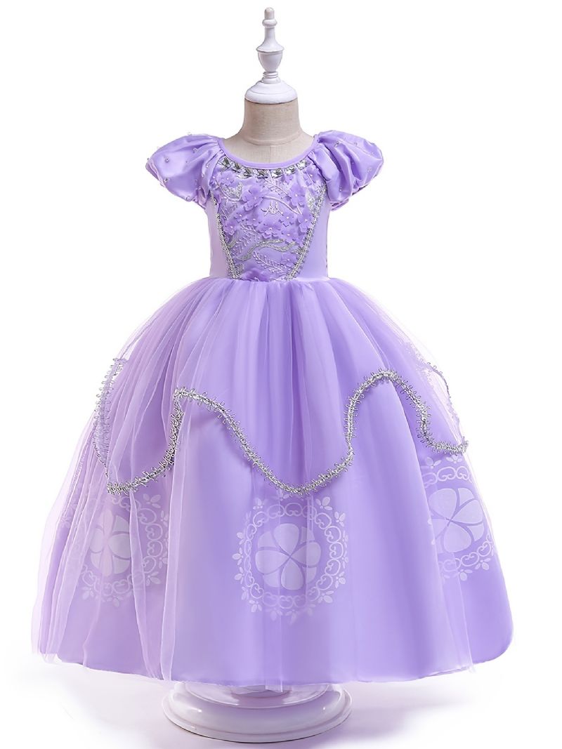 Jenter Sofia Den Første Rapunzel Prinsesse Halloween Kostyme Fancy Fest Cosplay Dress Up Bursdagskjole