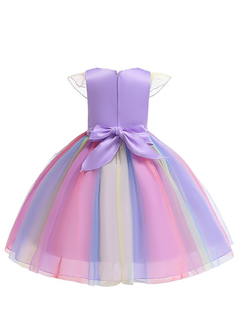 Jenter Unicorn Mesh Princess Dress Formell Festkjole Julekjole