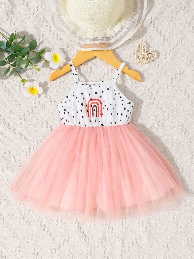 Spedbarn Spleising Cami Dress Mesh Princess Baby Jenter Bursdagsfest Kjole Barneklær