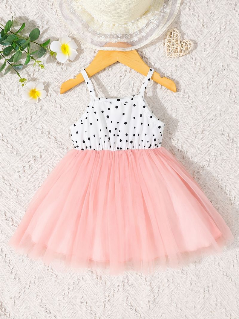 Spedbarn Spleising Cami Dress Mesh Princess Baby Jenter Bursdagsfest Kjole Barneklær