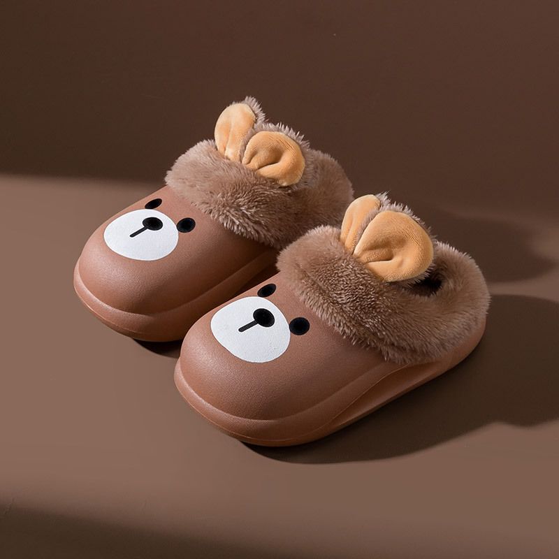 Baby Gutter Jenter Tegneserie Kanin Tøfler Sklisikker Fleece Termisk Slip-on Til Hjemmet