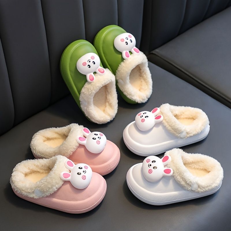 Cartoon Bunny Warm Fuzzy Cozy Slides Tøfler For Småbarn Baby Jenter Winter