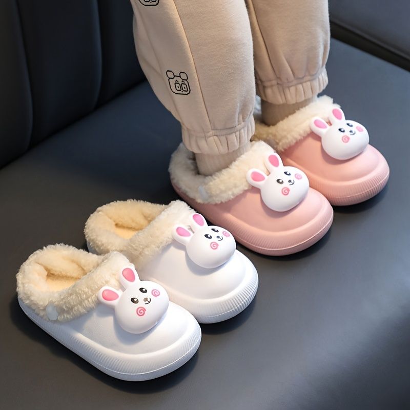 Cartoon Bunny Warm Fuzzy Cozy Slides Tøfler For Småbarn Baby Jenter Winter