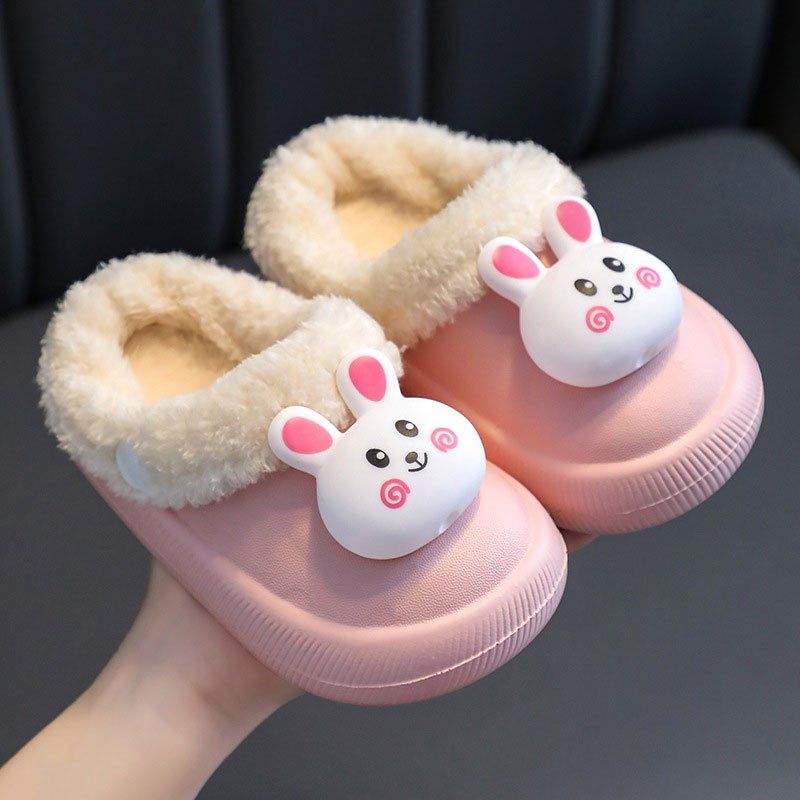 Cartoon Bunny Warm Fuzzy Cozy Slides Tøfler For Småbarn Baby Jenter Winter