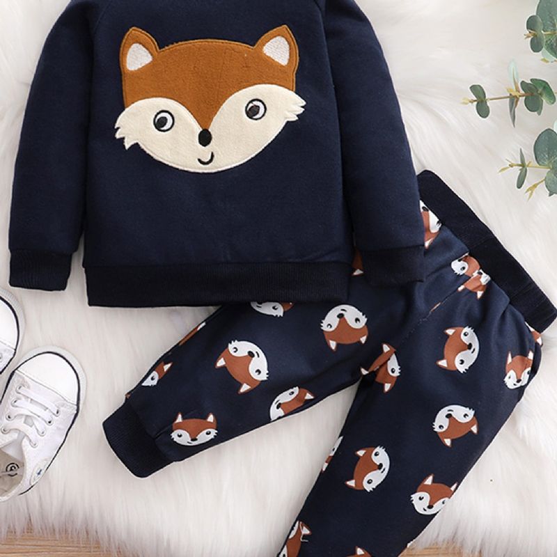 2 Stk Baby Gutter Fox Print Langermet Sett