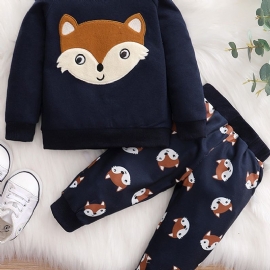 2 Stk Baby Gutter Fox Print Langermet Sett