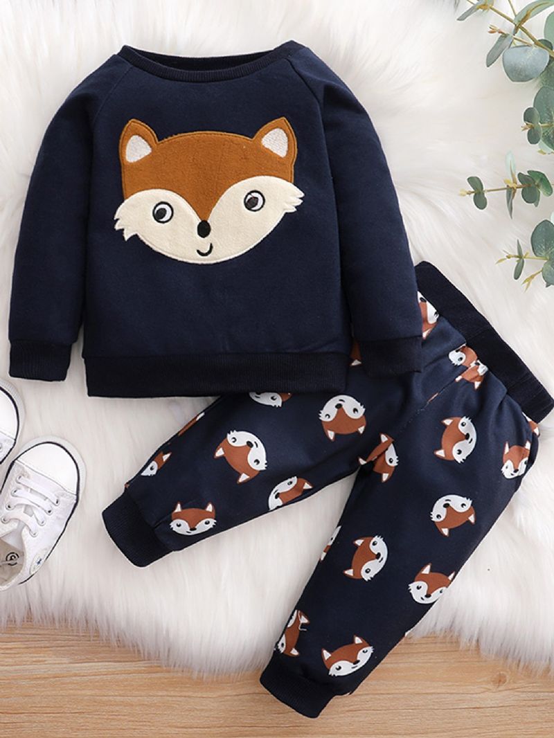 2 Stk Baby Gutter Fox Print Langermet Sett