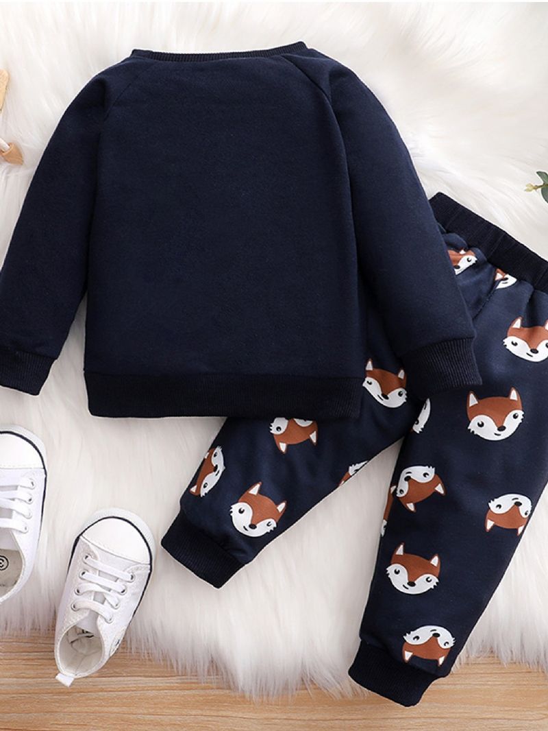 2 Stk Baby Gutter Fox Print Langermet Sett