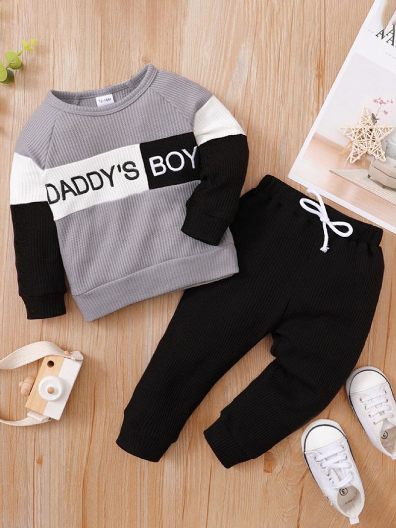 2 Stk Daddy's Gutter Colorblock Paneled Langermet Sweater Set