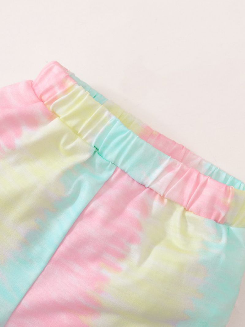 2 Stk Jentebaby Letter Trykt Tie-dye Hette & Bukser