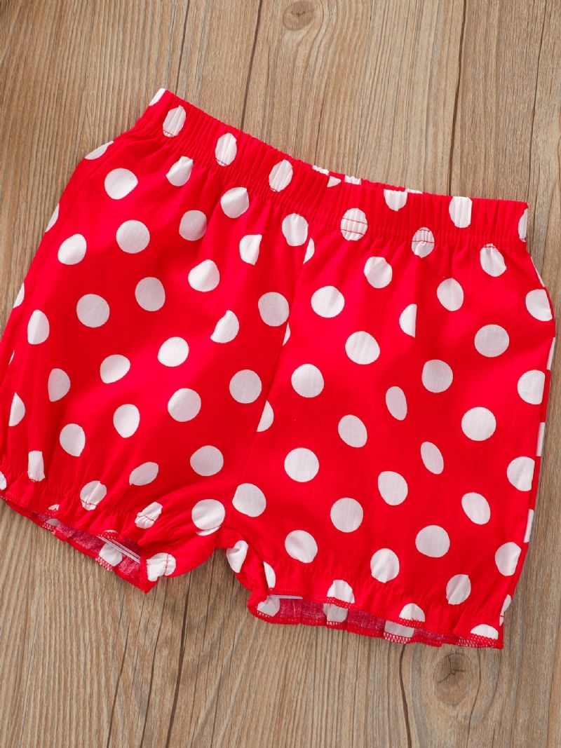 2 Stk Kid Jente Antrekk Sett Baby Klær Bomull Polka Dot Topper Casual