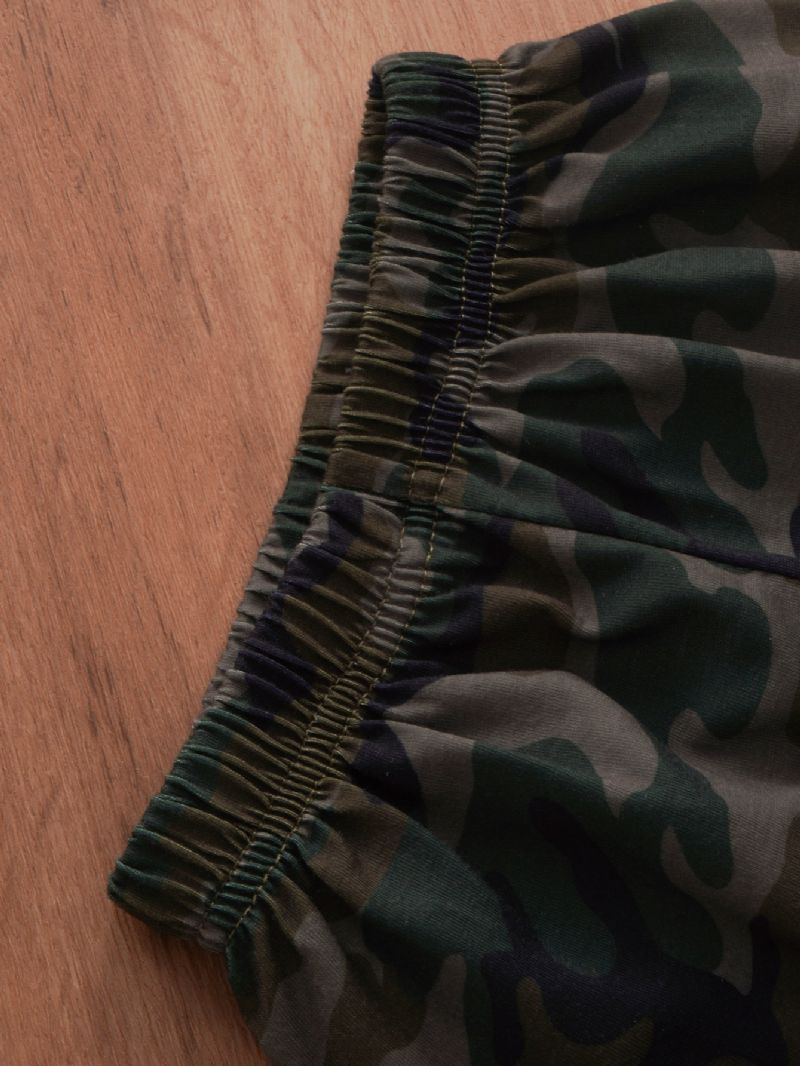 2stk Gutter Camo Print Ermeløst Casual Sett