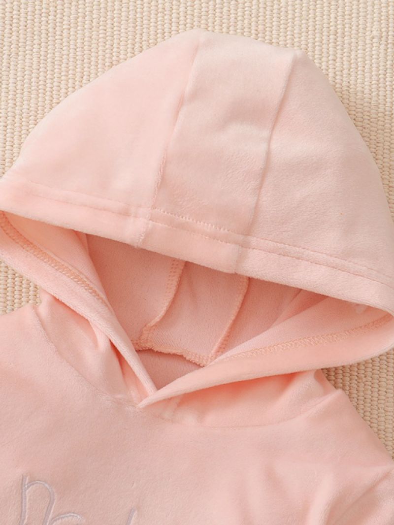 2stk Gutter Pink Hette Langermet Sweatshirt Set