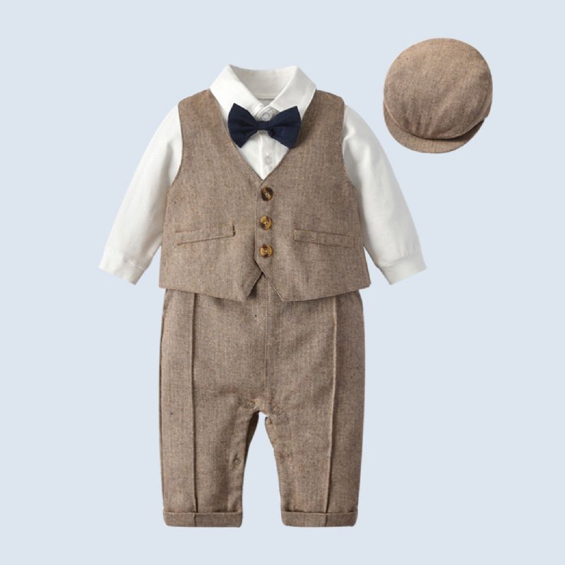 Baby Guttens Gentleman Suit 3 Pakker (jumpsuits + Vest + Hat)