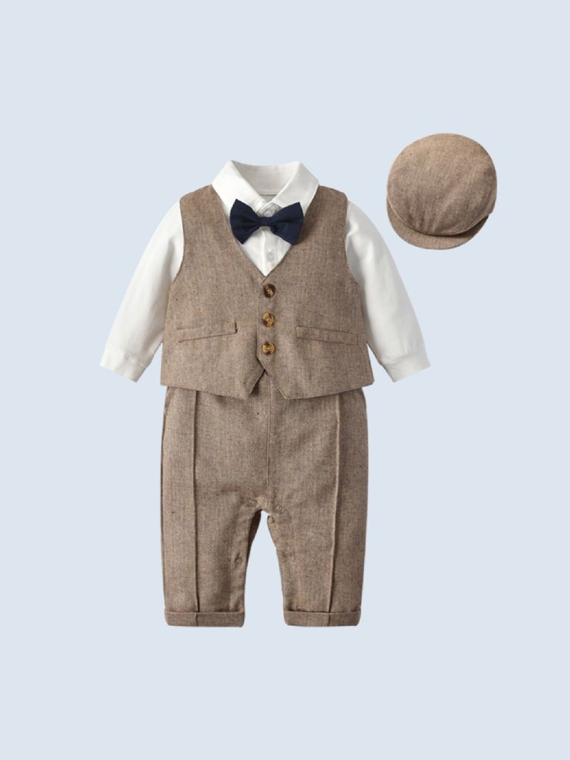 Baby Guttens Gentleman Suit 3 Pakker (jumpsuits + Vest + Hat)