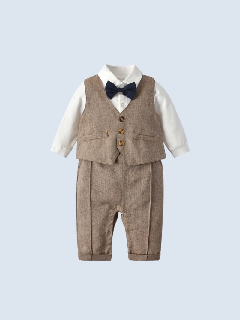 Baby Guttens Gentleman Suit 3 Pakker (jumpsuits + Vest + Hat)