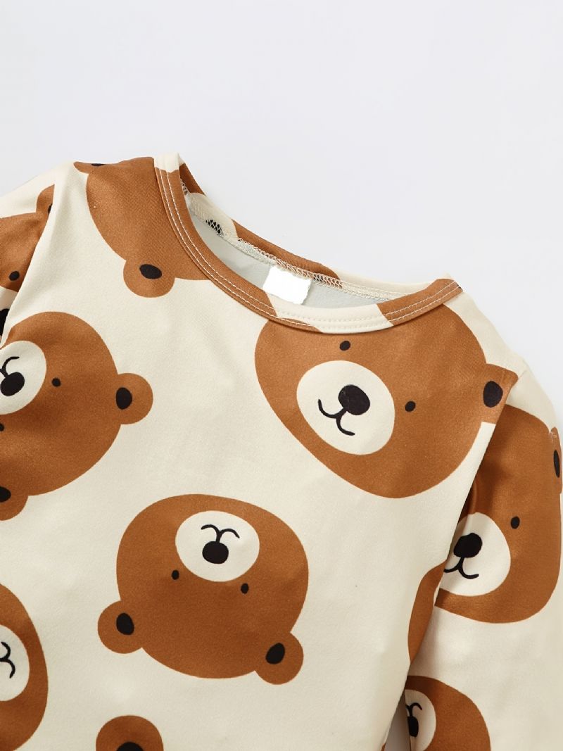 Baby Gutter Bear Print Langermet & Overall Set For Fall Winter Ny