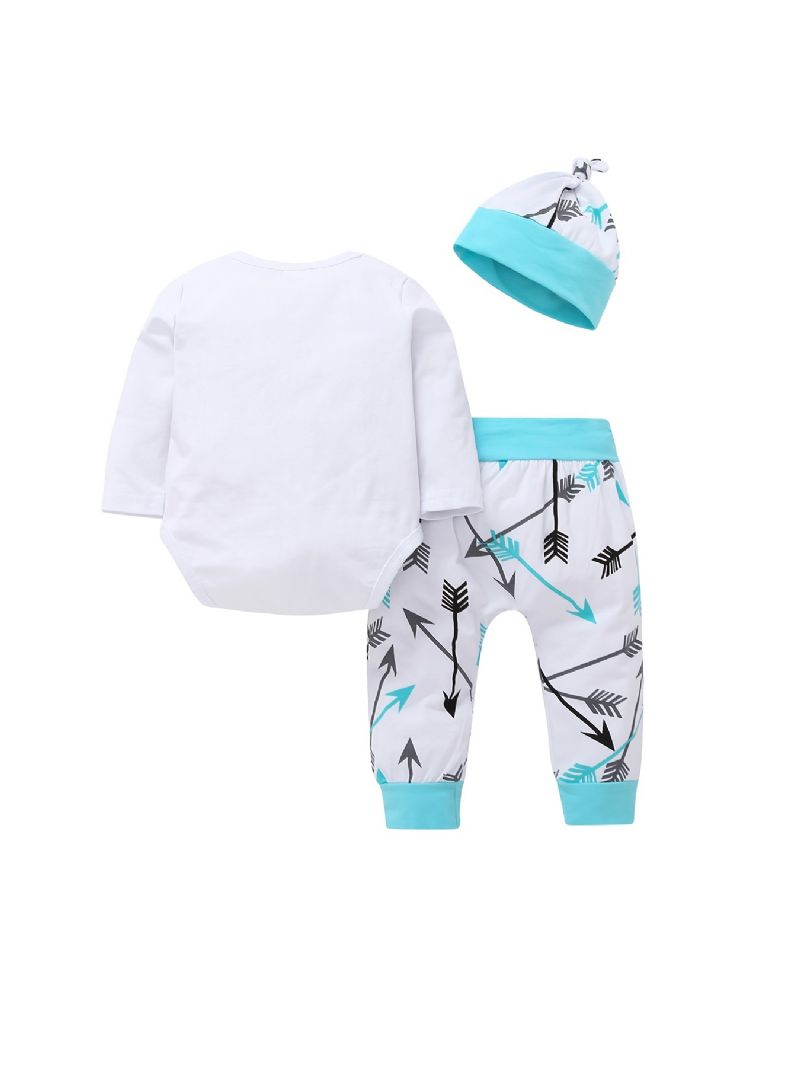 Baby Gutter Bodysuit & Matchende Bukser Og Hattesett