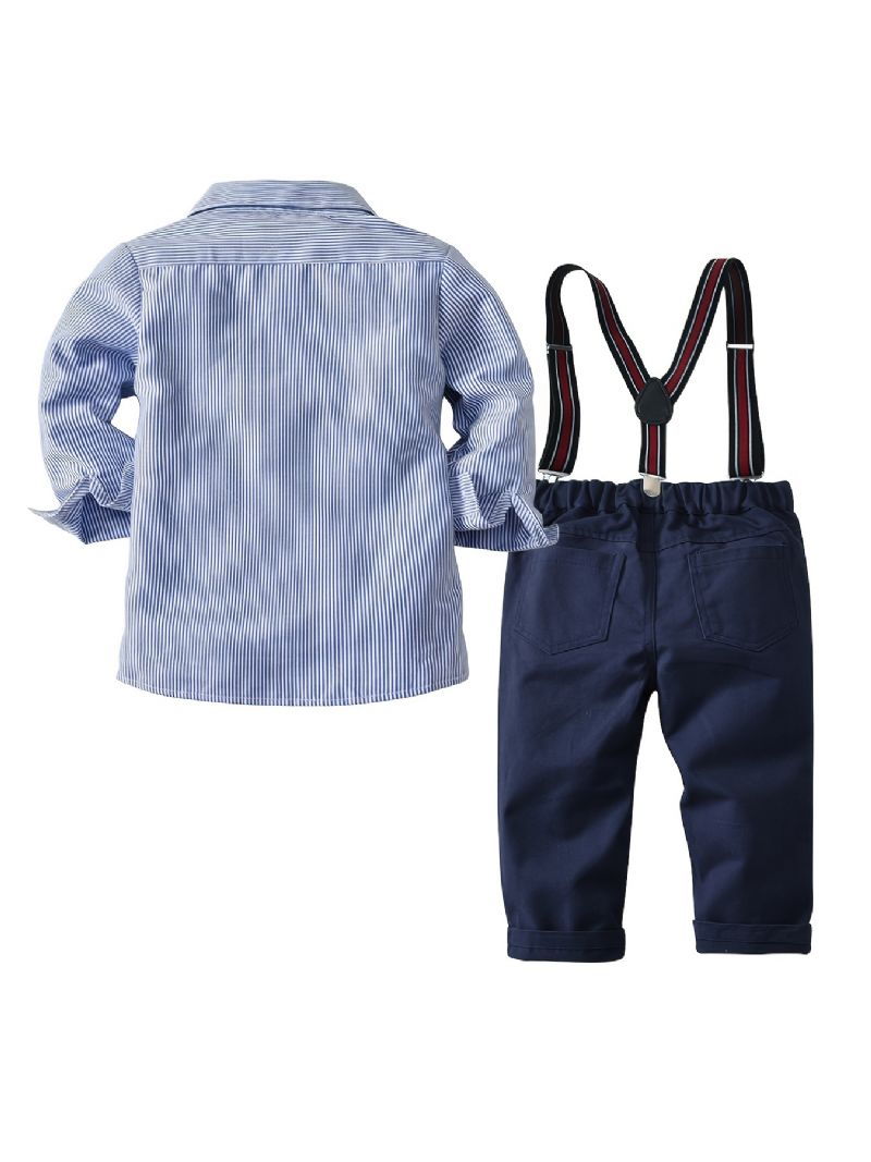 Baby Gutter Button-up Skjorter Og Matchende Selebukser Set Gentleman Set For Christmas Party Evening