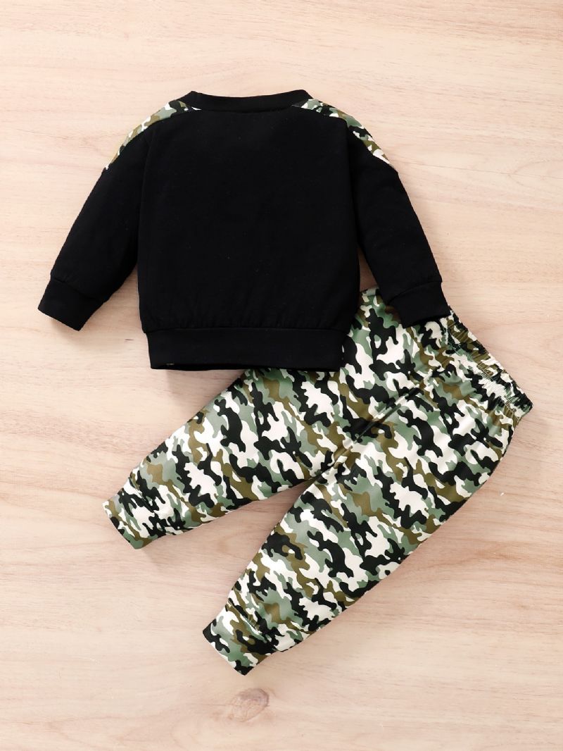 Baby Gutter Camo Pullover Sweatshirt & Matchende Joggebukser Babyklær