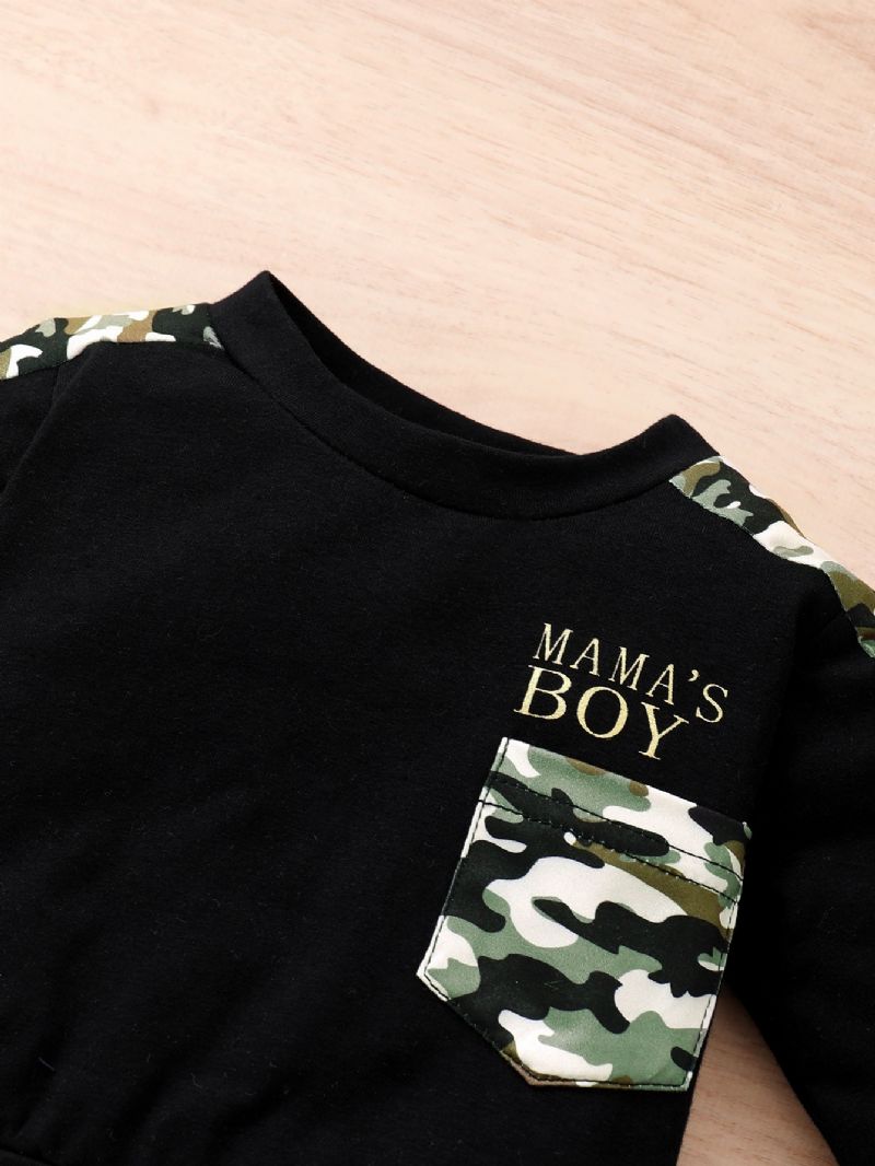 Baby Gutter Camo Pullover Sweatshirt & Matchende Joggebukser Babyklær