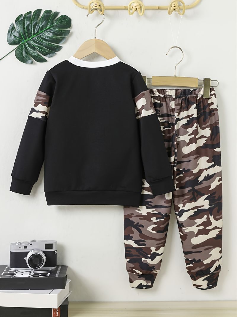 Baby Gutter Camo Pullover Sweatshirt & Matchende Joggebuksesett