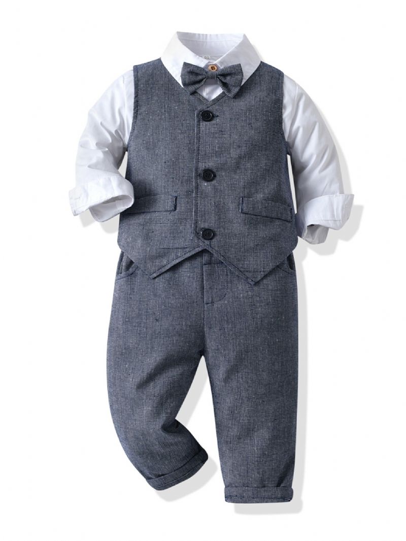 Baby Gutter Gentleman Outfit Formell Dress Langermet Klessett