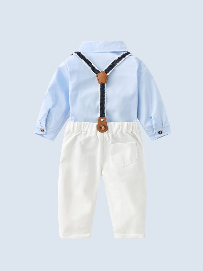 Baby Gutter Gentleman Outfit Langermet Bodysuit & Suspender Pants Set