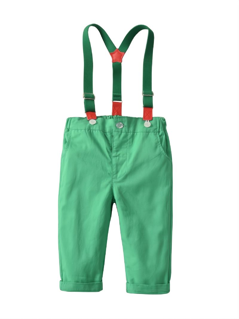 Baby Gutter Gentleman Outfit Langermet Button-up Top & Suspender Pants Set Christmas