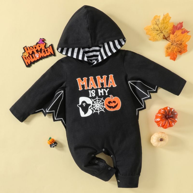 Baby Gutter Halloween Pumpkin Romper Jumpsuit Med Vinger