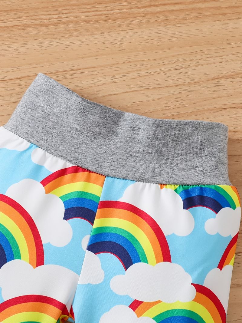 Baby Gutter Jenter Bodysuit & Bukser & Hat Med Slogan Rainbow Grafisk Klær Layette Sett