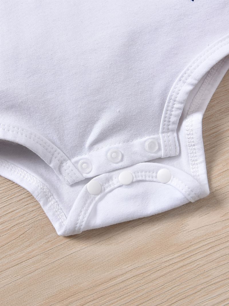 Baby Gutter Jenter Langermet Romper Bodysuit + Bukser + Hatter Sett Layette Nyfødt Spedbarn Babyklær