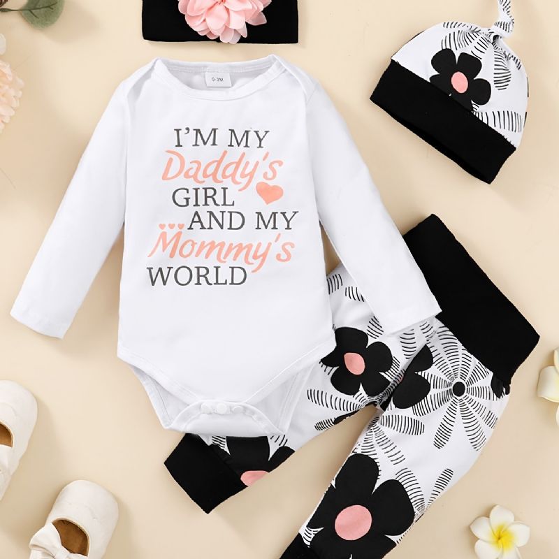 Baby Jenter Bodysuit & Matching Bukser & Hat Set