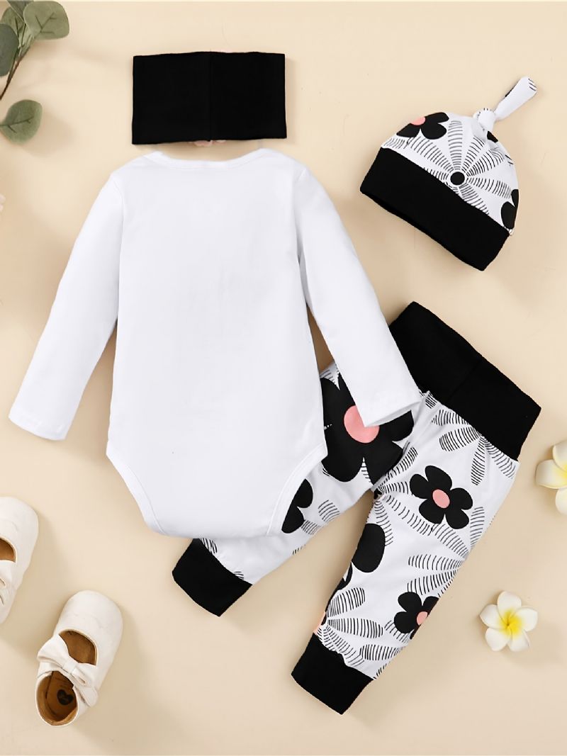 Baby Jenter Bodysuit & Matching Bukser & Hat Set