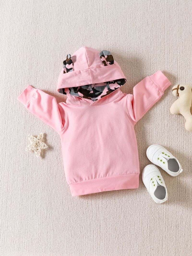 Baby Jenter Printed Langermet Sweatshirt Bukser 2 Stk Sett