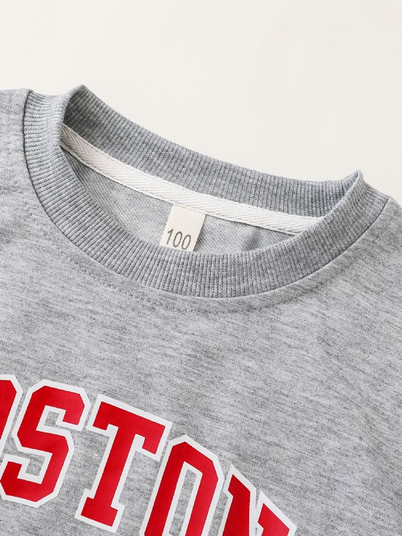 Guttens Boston Print Langermet Sweatshirt & Buksesett