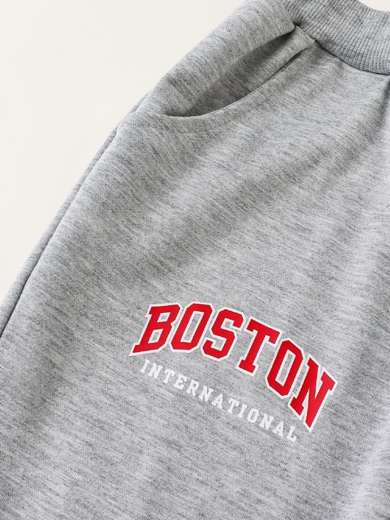 Guttens Boston Print Langermet Sweatshirt & Buksesett