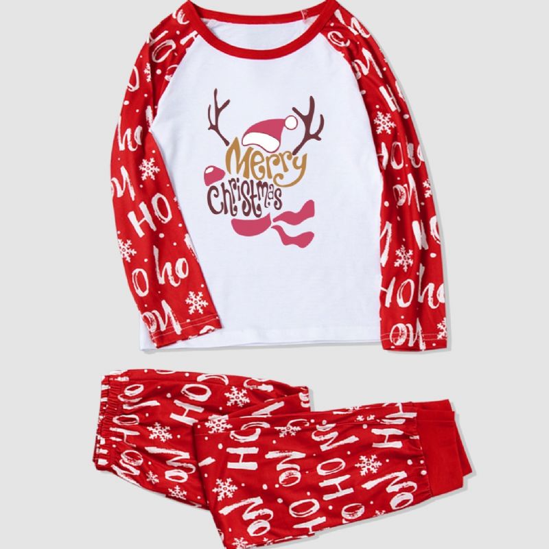 Guttens Christmas 2 Letter Pattern Fawn Homewear To-delt Sett