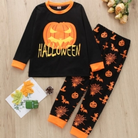 Guttens Pumpkin Print Langermet Todelt Antrekk