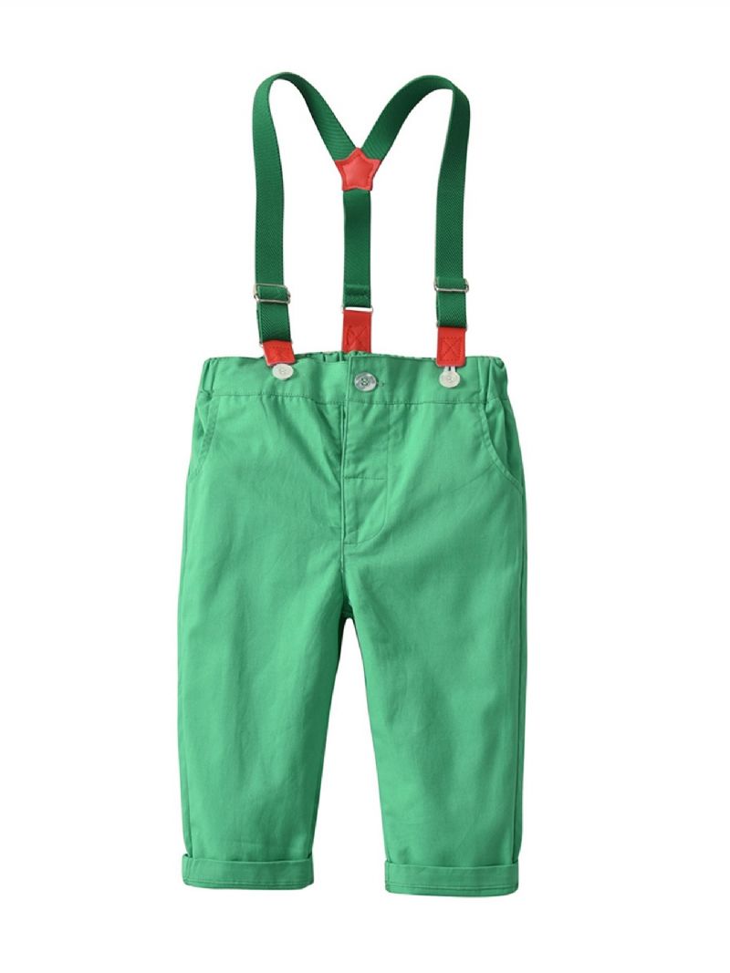 Gutter Christmas Striped Print Sløyfe Gentleman Overall Set