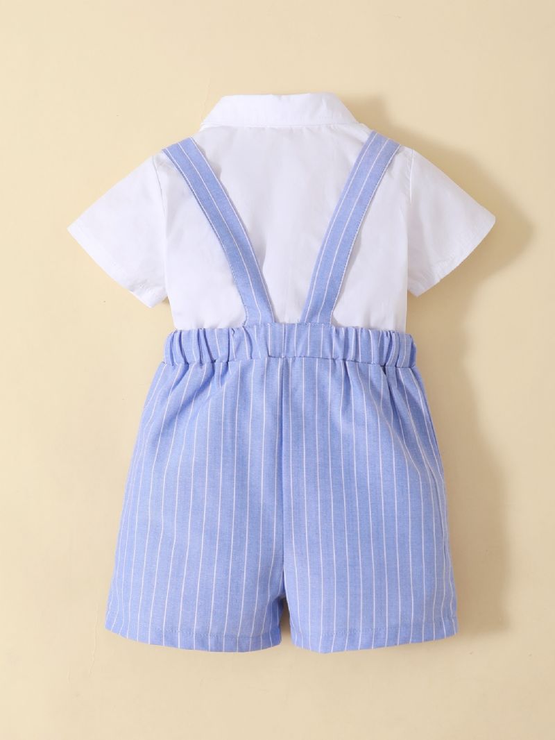 Gutter Gentleman Bowknot Romper Bodysuit + Suspender Shorts Set Babyklær For Våren Høsten