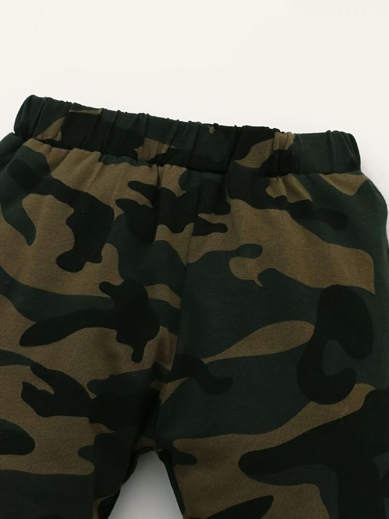 Gutter Langermet Hettegenser + Camo Pants Sett Barneklær Antrekk