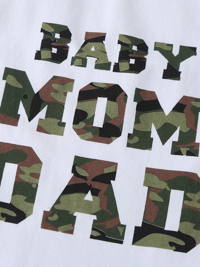 Gutter Letter Print Tank Top + Camo Short Set Barneklær Til Sommeren