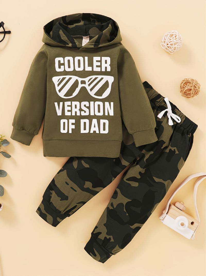 Høst Vinter Ny Baby Gutter Casual Camouflage Hette Print Todelt Sett