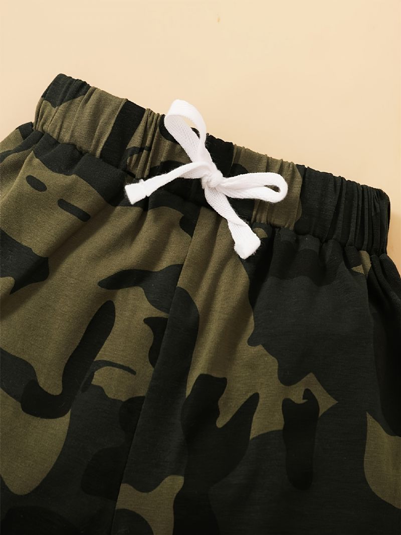 Høst Vinter Ny Baby Gutter Casual Camouflage Hette Print Todelt Sett