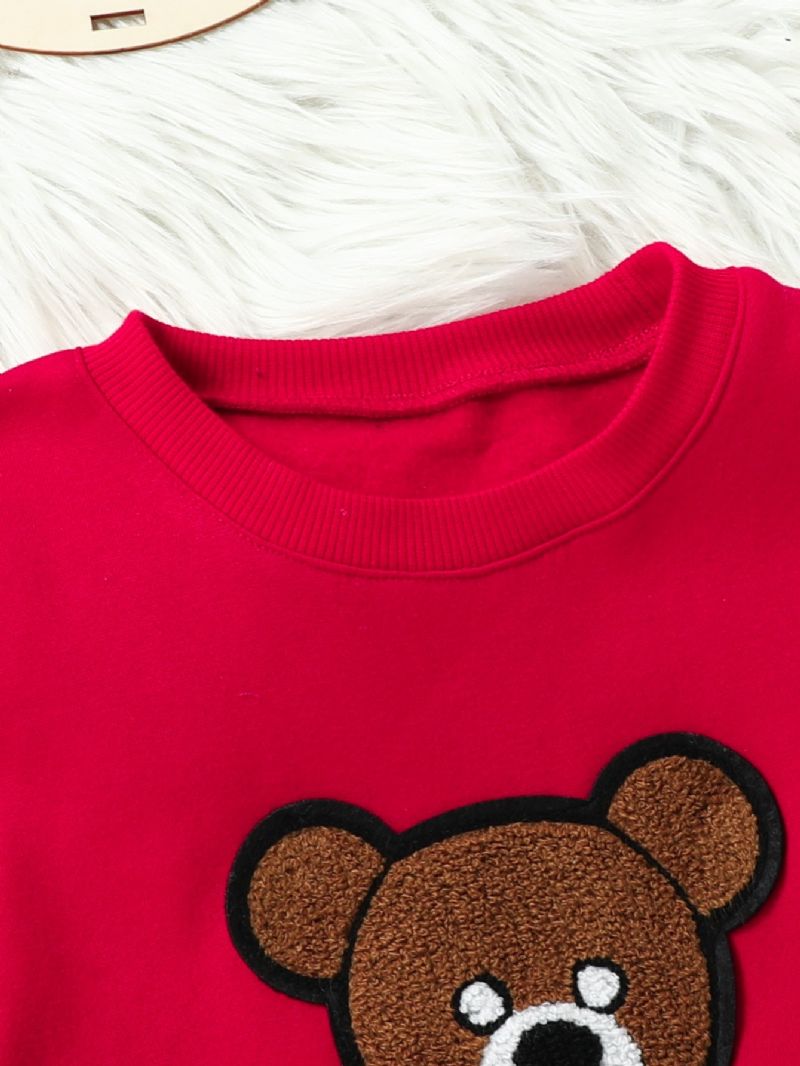 Jenter Fleece Bear Sweatshirt Skjørt Sett