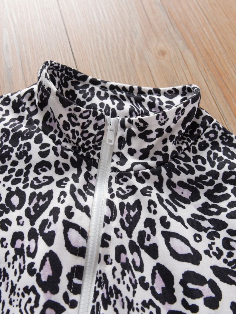 Matchende Sett Med Langermet Leopard For Jenter