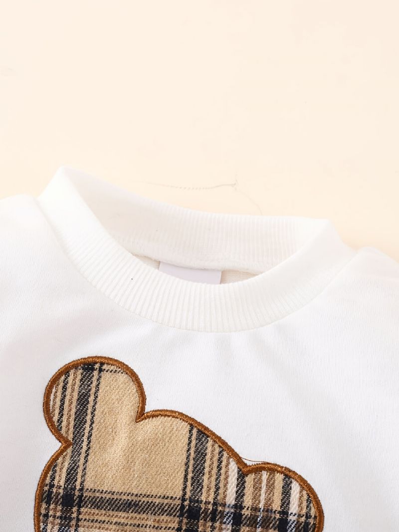 Newborn Baby Langermet Sweatshirt Topp + Bukser Med Bjørnemønster Sett For Gutter Jenter Spedbarn Babyklær